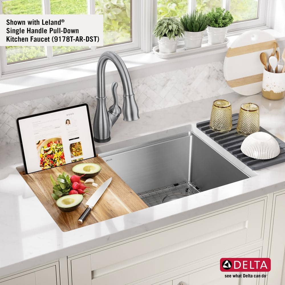 30-Inch Stainless Steel Undermount Single Bowl Workstation Sink