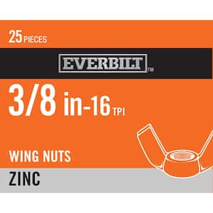 3/8 in.-16 Zinc Plated Wing Nut (25-Pack)