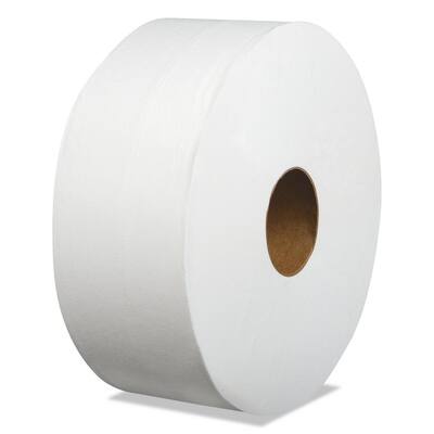 Laminated Jumbo Roll Toilet Paper, Septic Safe, 2-Ply, White, 3.2 in. x 700 ft, (12-Carton)