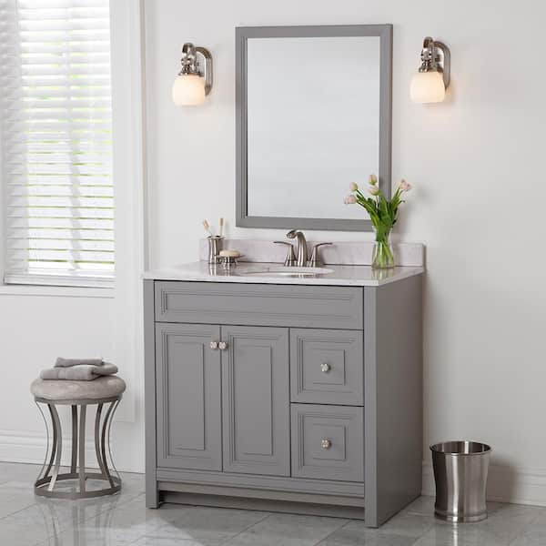 Home Decorators Collection Brinkhill 37 in. W x 22 in. D x 39 in. H Single Sink  Bath Vanity in Sterling Gray with Pulsar  Stone Composite Top