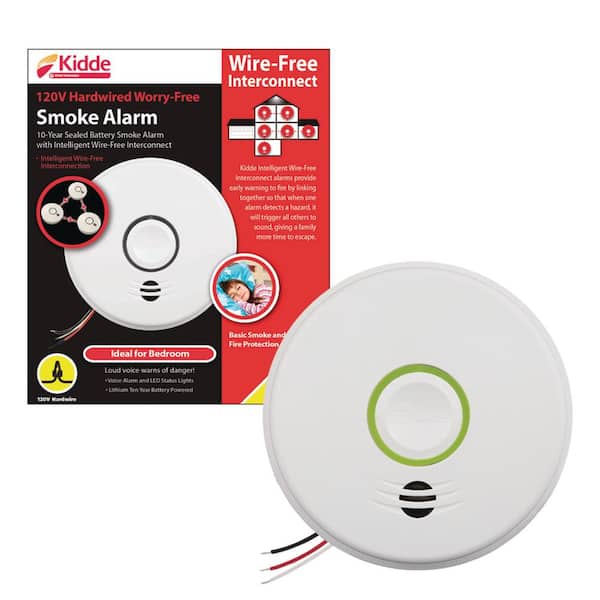 Kidde 10 Year Worry-Free Hardwired Smoke Detector with Intelligent Wire-Free Voice Interconnect