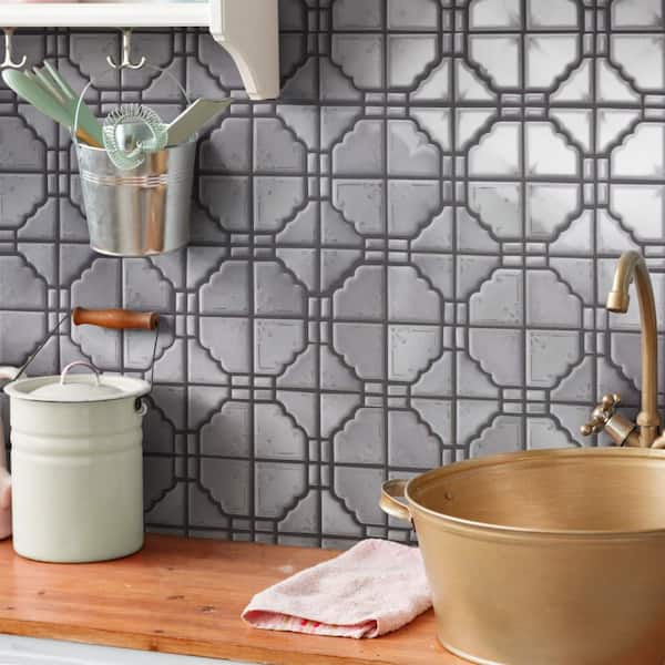 Hudson Moonbeam Grey Eye 12 in. x 12 in. Porcelain Floor and Wall Mosaic Tile (10.1 sq. ft. /Case)