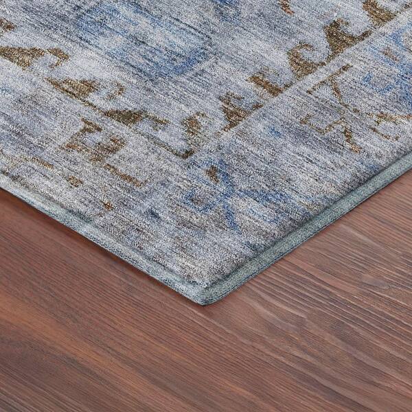 Mayfield Premium Machine Washable Abstract AMF2357 Sky 5 ft. x 7 ft. 6 in. Area Rug