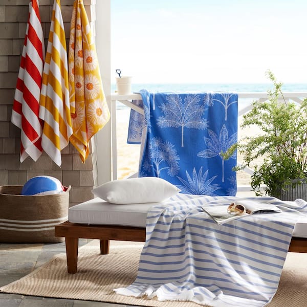 Company Cotton Cabana Stripe Jacquard Yellow Cotton Beach Towel