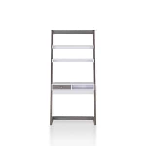 Kurtis 34 in. Rectangular Gray 1 Drawer Ladder Desk with Built-In Storage