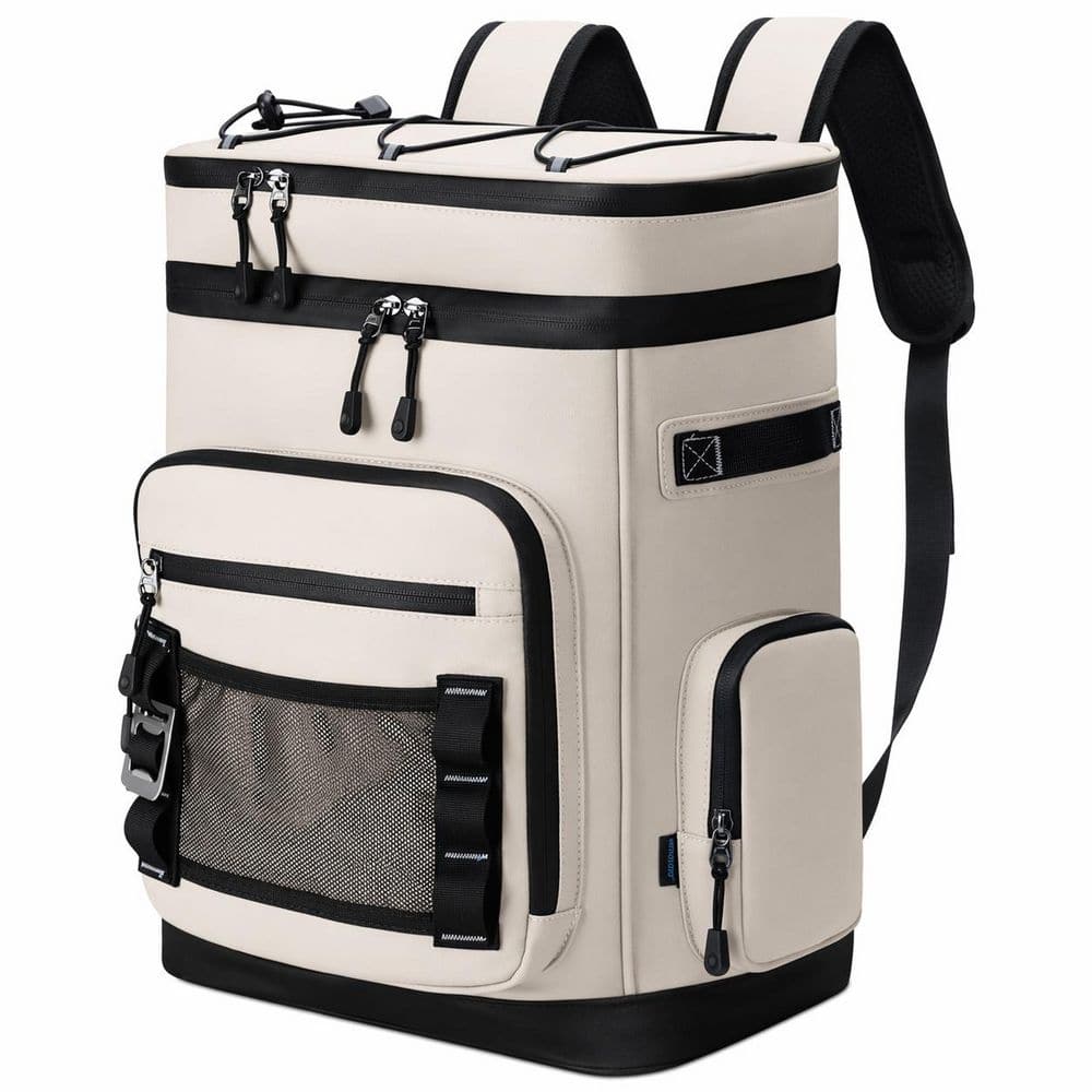 27 qt. Exceptional Insulation Waterproof Leak-Proof Soft-Side Beverage Jug Chest Cooler in Beige, 48 Can