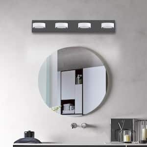 29.1 in. 4-Light Vanity Lights LED Modern Black Fixtures Over Mirror Lighting Bath Wall Lighting Adjustable Light Angle
