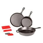 6-Piece Cast Iron Cookware Set in Black