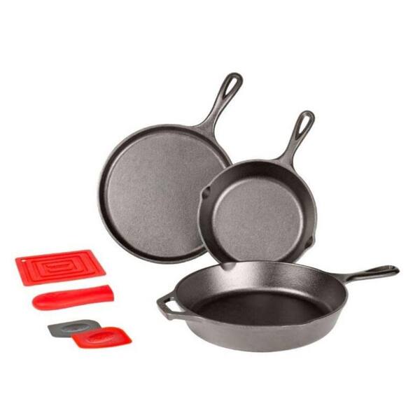 Lodge 6-Piece Cast Iron Cookware Set in Black