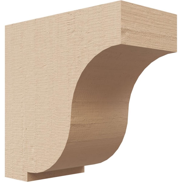 Ekena Millwork 2 in. x 4 in. x 4 in. Series 1 Classic Van Buren Rough Cedar Woodgrain Timberthane Polyurethane Corbel, Primed Tan