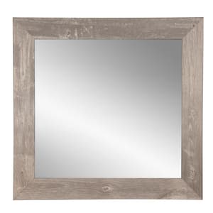 Medium Square Brown American Colonial Mirror (32 in. H x 32 in. W)