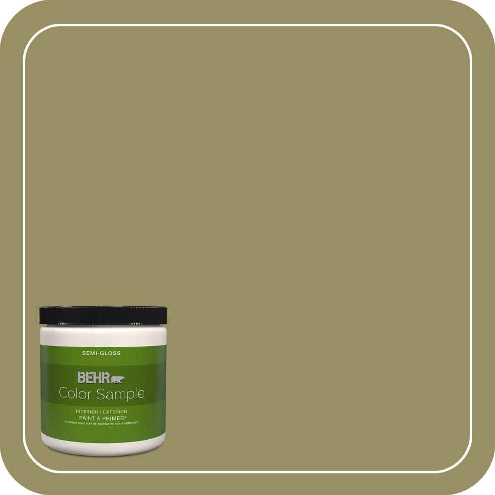 BMサ18◯●oliveページ●◯ BEHR PREMIUM PLUS 8 oz. #390F-6 Tate Olive Semi-Gloss Interior