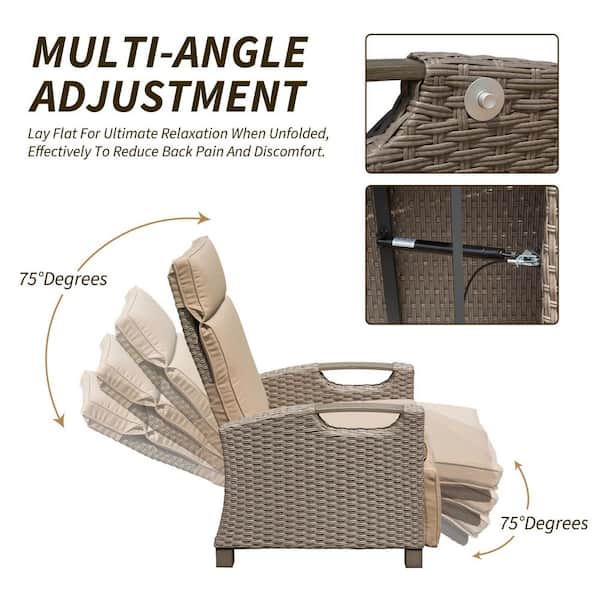 domi outdoor living Domi Outdoor Reclining Chair with Built-In