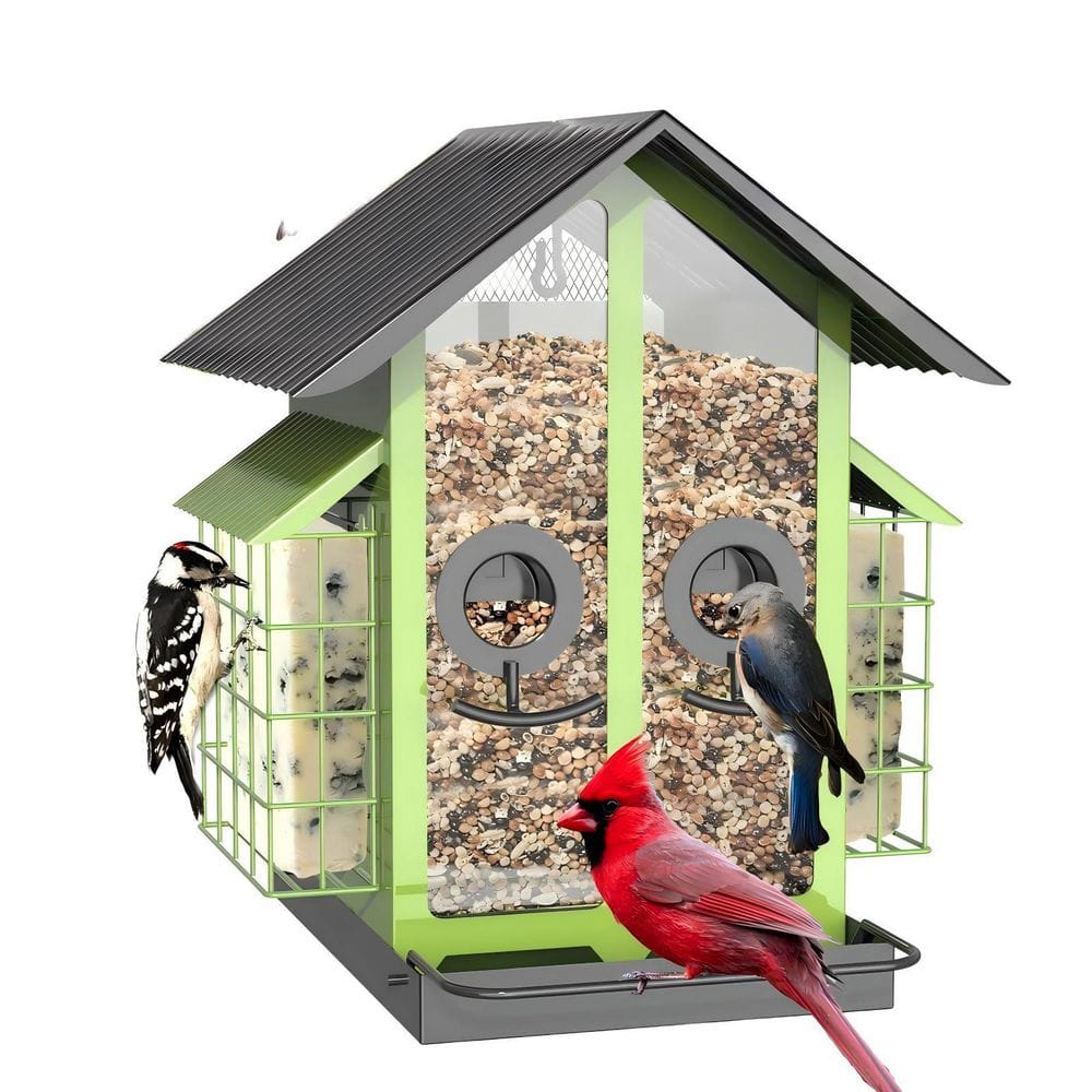 Metal Bird Feeder with Double Suet Cage, 2 in 1 Mixed Seeds Suet Feeder for Finch, Cardinal, Chickadee, Green price history on PriceWatchPro
