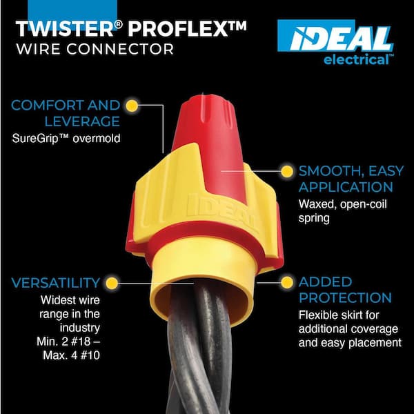 Twister ProFLEX Red/Yellow Wire Connector, Jar of 100