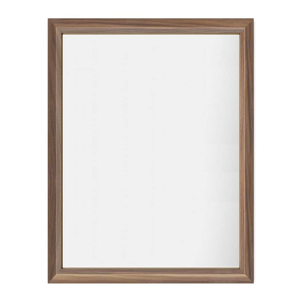 28 in. W x 36 in. H Rectangular Aluminum Alloy Framed and Tempered Glass Wall Bathroom Vanity Mirror in Dark Brown Wood price history on PriceWatchPro