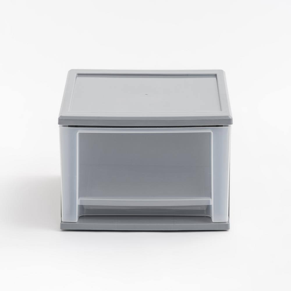 White Plastic Stackable Storage Drawers, Set of 3