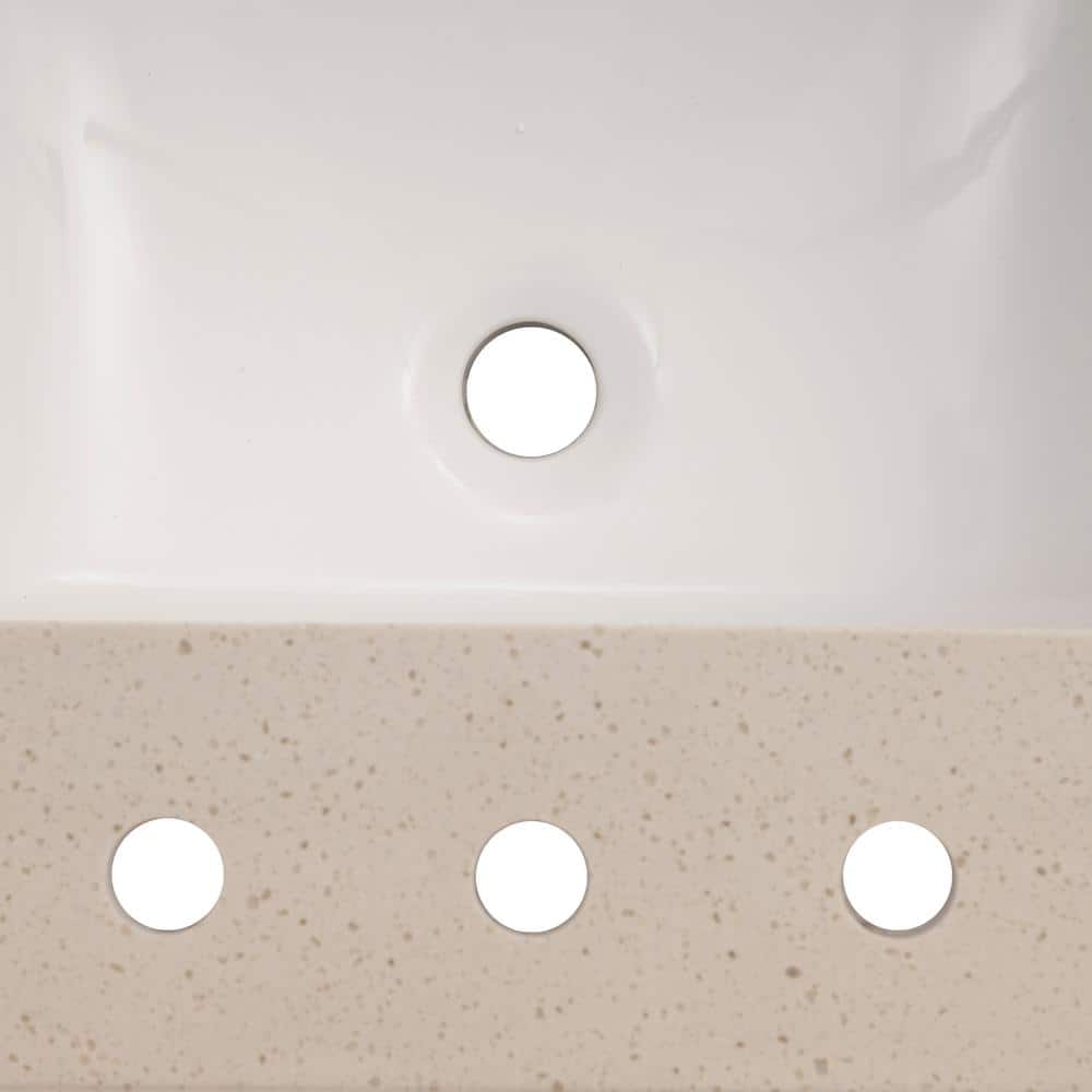 Iced White 61" Engineered Marble Vanity Top with Single Sink