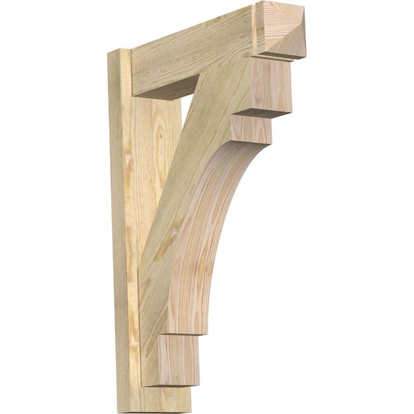 Ekena Millwork 6 in. x 30 in. x 22 in. Merced Arts and Crafts Rough Sawn Douglas Fir Outlooker