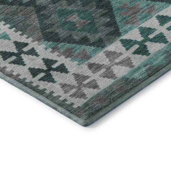 Mayfield Premium Machine Washable Abstract AMF1915 Seafoam 2 ft. x 3 ft. Accent Rug