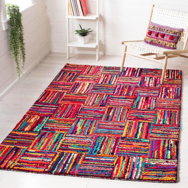 Nantucket Multi 6 ft. x 6 ft. Square Geometric Striped Area Rug