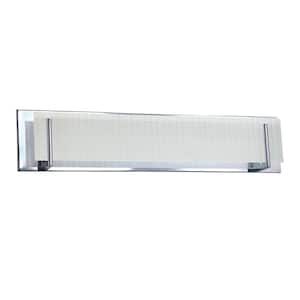 Aurora Series 5-Light Chrome Vanity Light with Linen Glass
