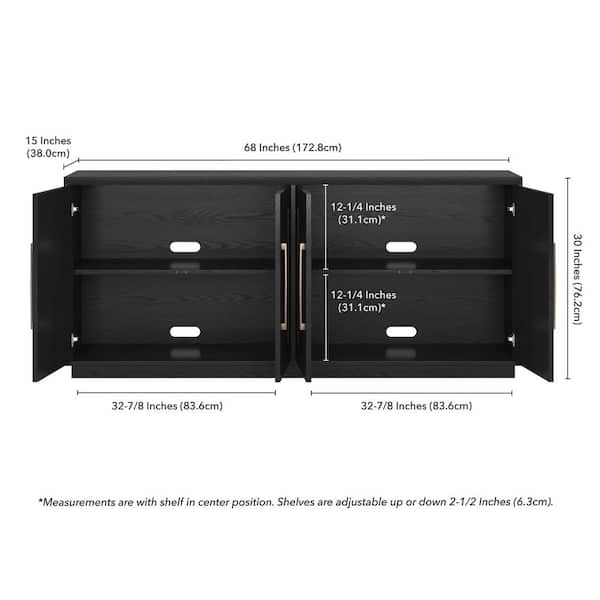 Meyer&Cross Tillman Black Grain MDF 68 in. Buffet Table BF2419