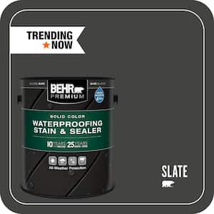 1 gal. #SC-102 Slate Gray Solid Color Waterproofing Exterior Wood Stain and Sealer