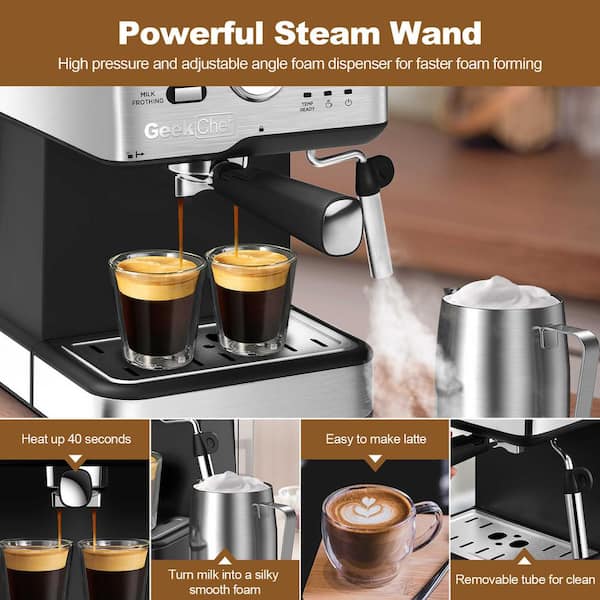 220V Auto Coffee Frother Milk Steamer Cappuccino Latte Coffeemaker