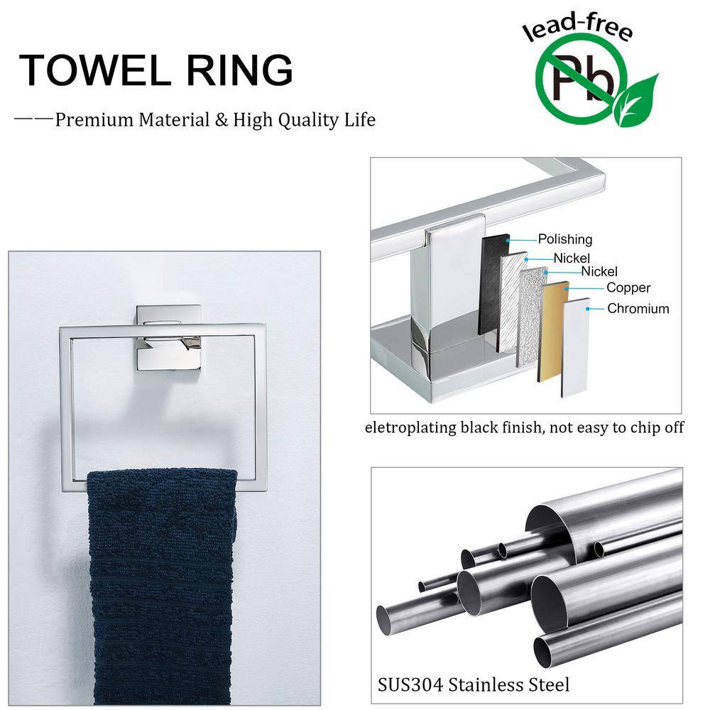Chrome Stainless Steel Wall-Mounted Bathroom Towel Rack Set