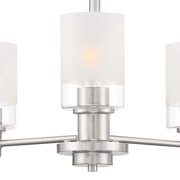 Designers Fountain - Cedar Lane 3 -Light Brushed Nickel Chandelier with Clear Etched Glass Shades