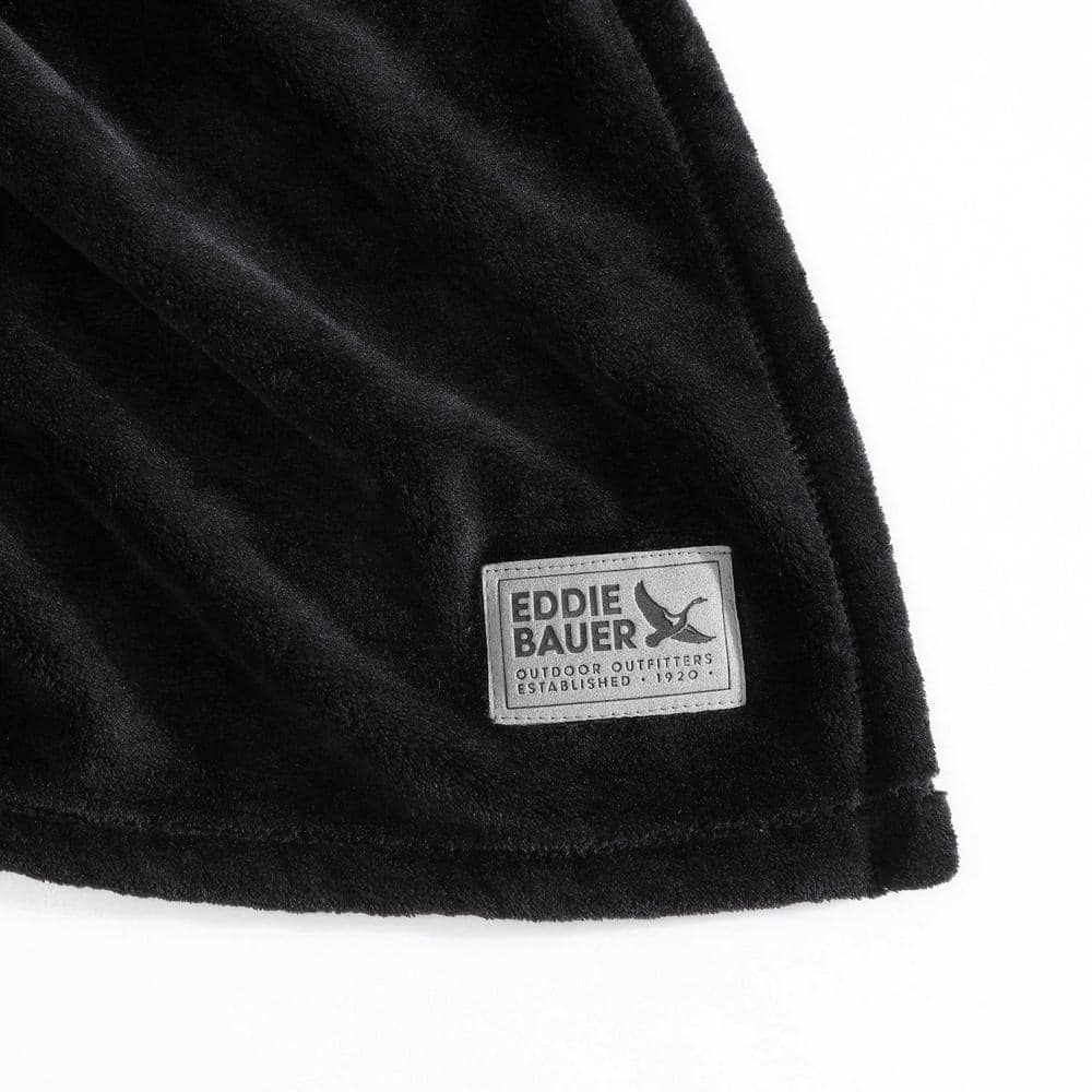 Ultra Soft Black Twin Fleece Reversible Blanket
