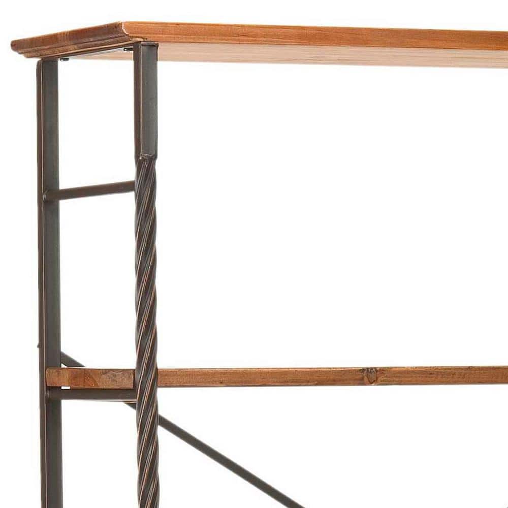 Brooke 6-Tier Walnut and Pewter Industrial Etagere