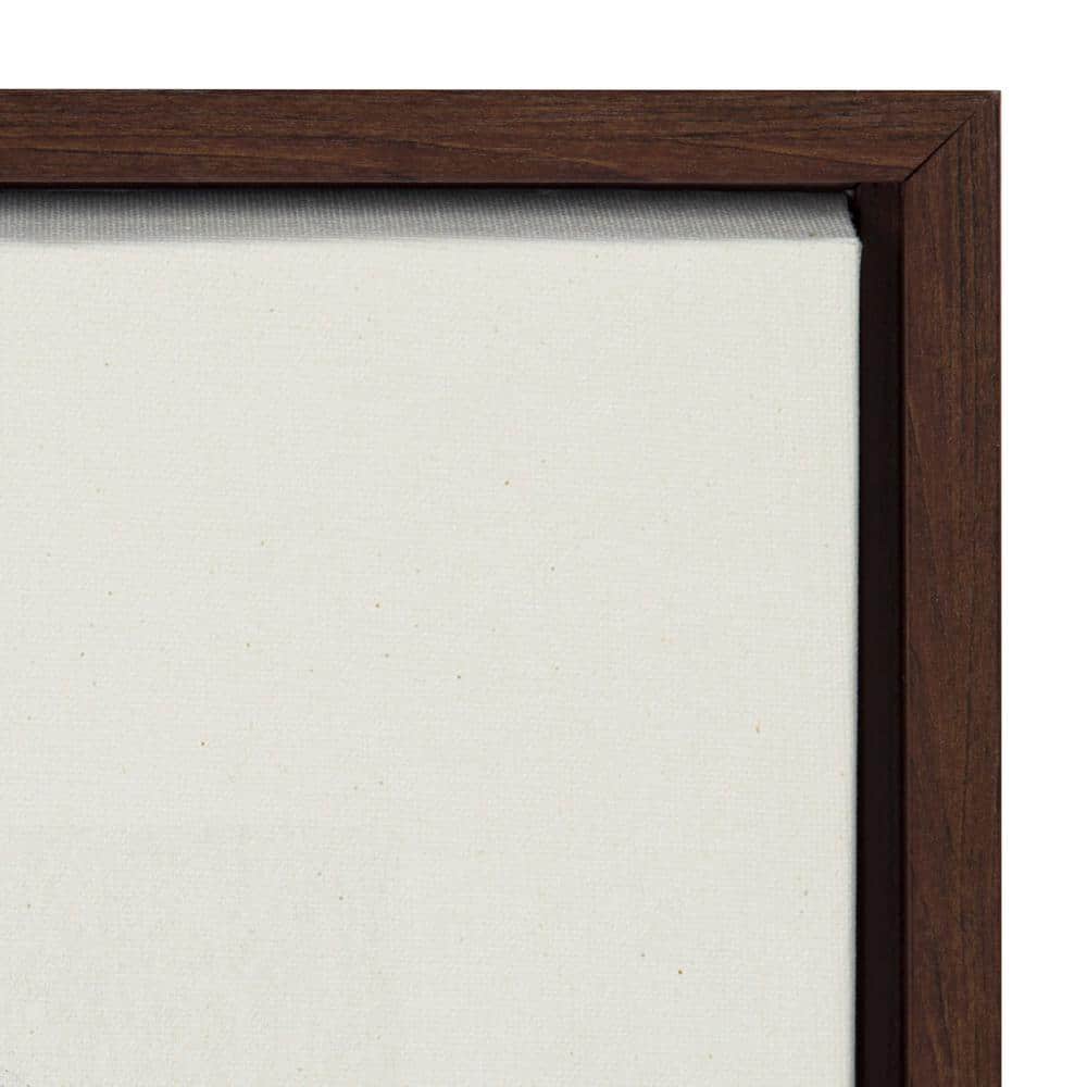 Japandi Blue Abstract Canvas Print with Walnut Frame, 18x24