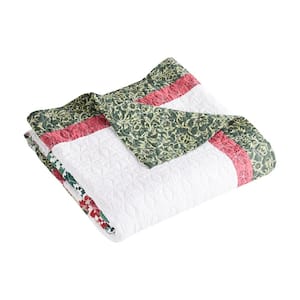 Festive Presents Red Holiday 50 in. x 60 in. Cotton Rich Throw Blanket