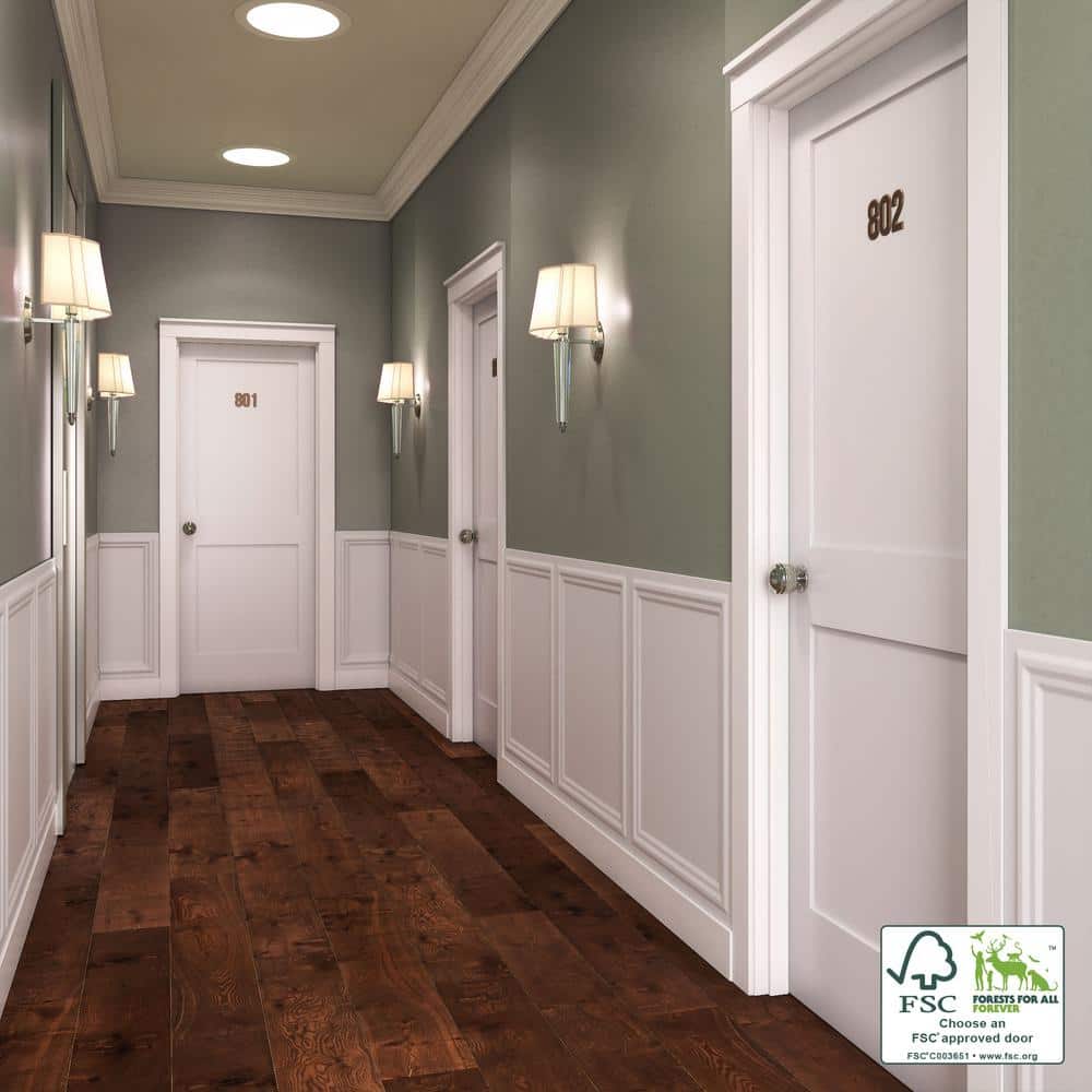 80" x 24" White Primed Pine 2-Panel Interior Slab Door