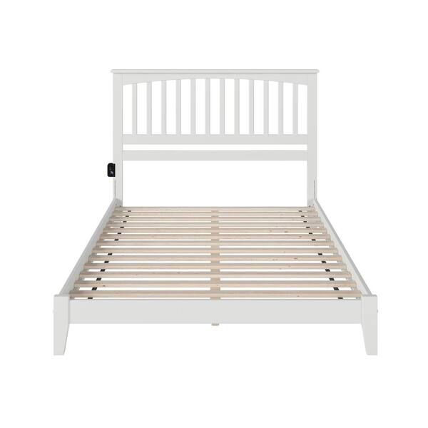 AFI Mission White Queen Solid Wood Frame Low Profile Platform Bed With ...