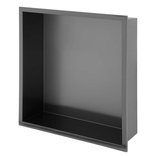 13 in. W x 7 in. H x 3.94 in. D Stainless Steel Shower Niche in Gunmetal Black