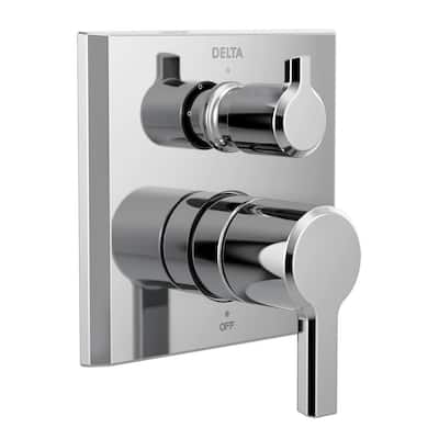 Pivotal 2-Handle Wall-Mount 3-Setting Integrated Diverter Trim Kit in Lumicoat Chrome (Valve Not Included)