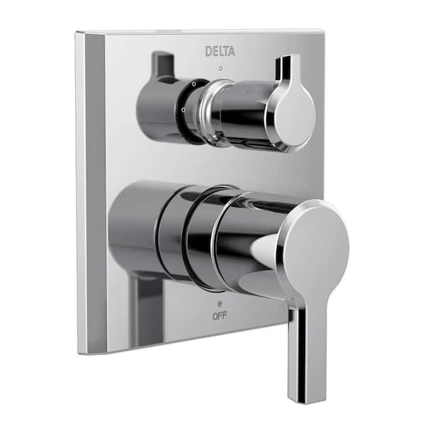 Delta 2-Handle Wall-Mount Valve Trim Kit in Chrome Valve Not Included 