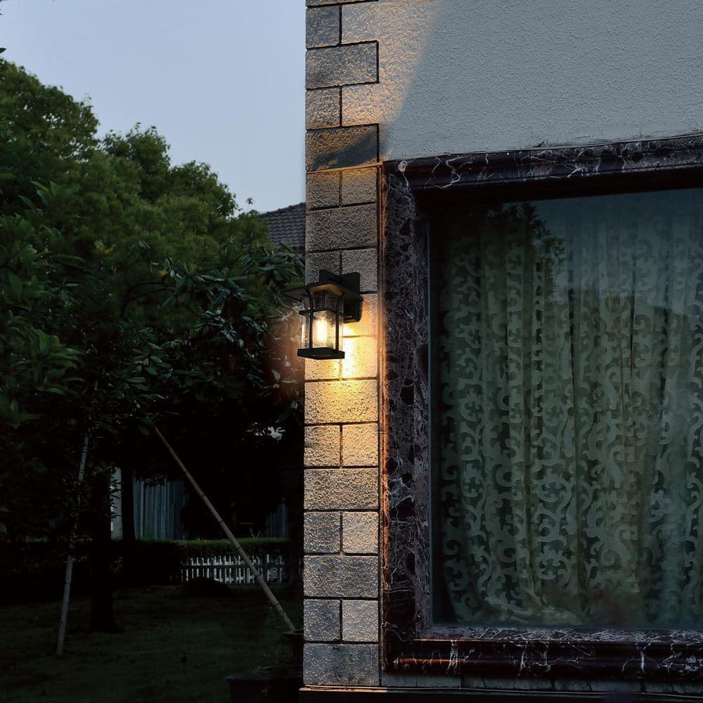 11 in. Black Outdoor Hardwired Wall Sconce with No Bulbs Included price history on PriceWatchPro