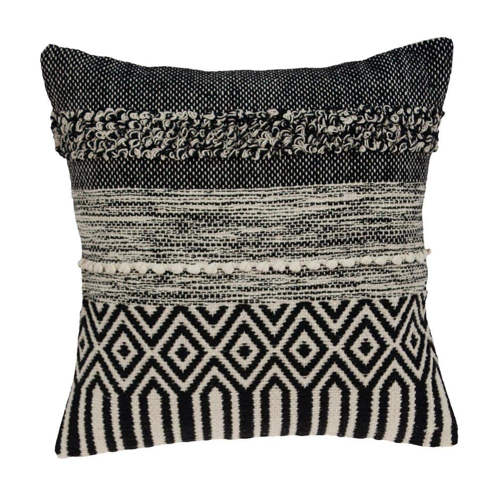 Chase Bohemian Black Throw Pillow