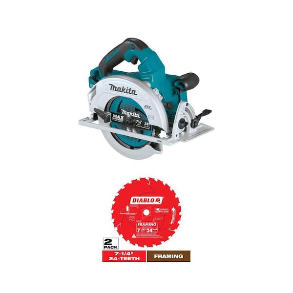 18V X2 LXT 7-1/4 in. Brushless Cordless Circular Saw (Tool-Only) and 7-1/4 in. 24-Tooth Framing Blade (2-Pack)