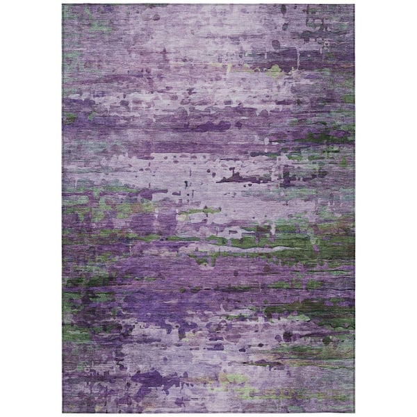 Chantille Machine Washable Indoor/Outdoor Abstract ACN2035 Purple 9 ft. x 12 ft. Area Rug