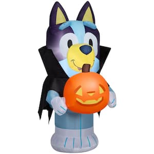 3.5 ft. H x 2 ft. W x 1 ft. 74 in. L Halloween Airblown Inflatable-Bluey in Vampire Costume-SM-Bluey