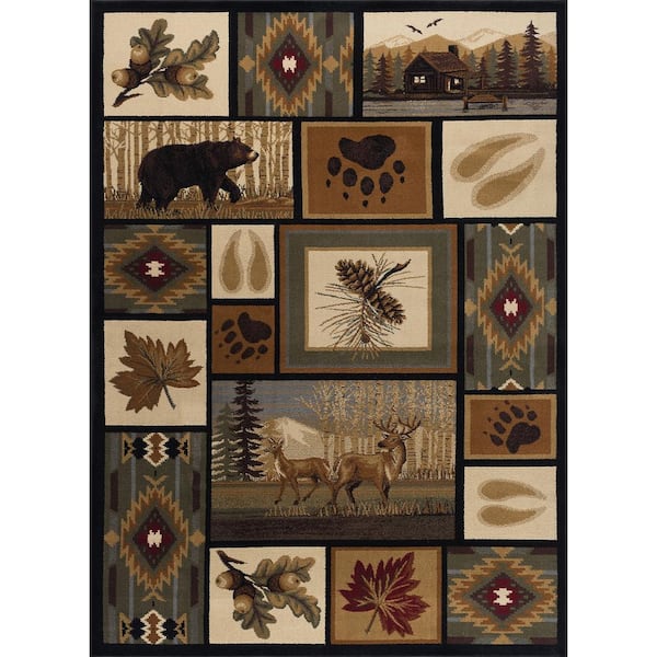 Tayse Rugs Nature Lodge Multi-Color 5 ft. x 8 ft. Indoor Area Rug