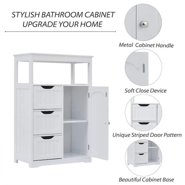 Nestfair Tall Freestanding Bathroom Cabinet Corner Storage Cabinet with  Doors and Adjustable Shelves - On Sale - Bed Bath & Beyond - 36484350