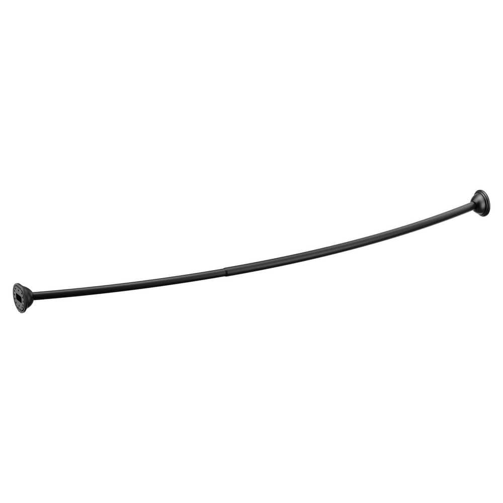 MOEN 54 in. to 72 in. Stainless Steel Adjustable Double Curved Shower Rod in Matte Black CSR2160BL