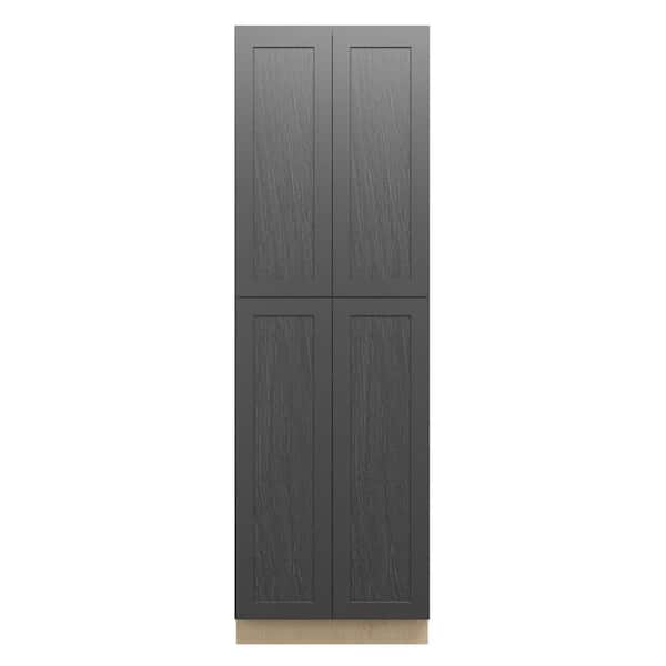 Jamestown Recessed 30 in. W x 96 in. H x 24 in. D in Espresso Plywood Assembled Pantry Cabinet