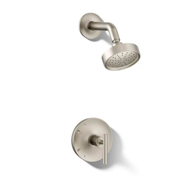 Purist 1-Handle Wall Mount Shower trim in Vibrant Brushed Nickel (Valve Not Included)